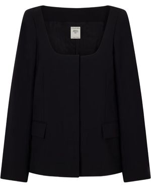 Calvin Klein Squareneck Cropped Blazer - Black