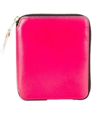Comme des Garçons Comme Des Garçons Wallet Colour-Block Panelled Zip-Up Wallet - Pink