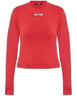 Jacquemus Logo Patch Long-Sleeve Top - Red