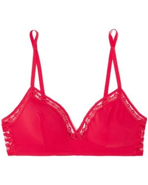 Eres Soft Triangle Cup Lace Bra - Red