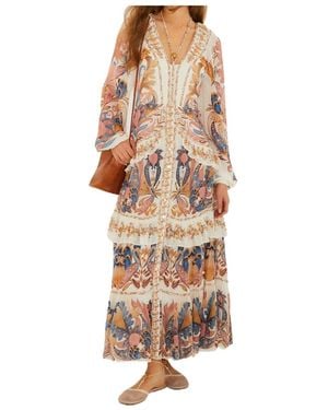 FARM Rio Tiered Ruffled Maxi Dress - Natural