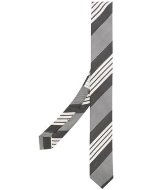 Thom Browne 4-Bar Stripe Tie - Metallic