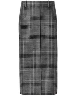 Fendi Check Wool Skirt - Gray