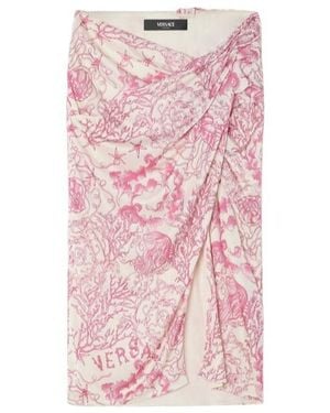 Versace Underwater Barocco Draped Midi Skirt - Pink
