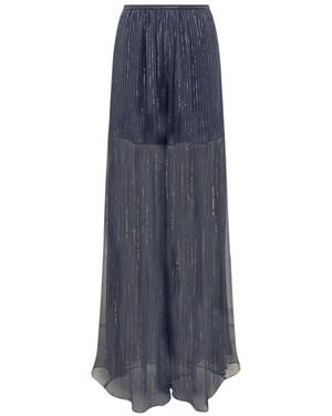 Rochas Sheer Wide Leg Pants - Blue