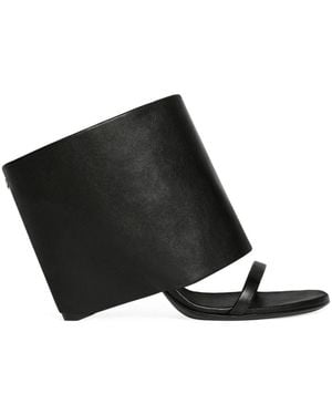 Courreges Courrèges Oblique Wedged Mules - Black
