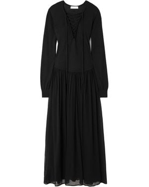 Ulla Johnson Silk-Blend And Chiffon Midi Dress - Black