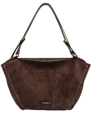 Gianni Chiarini Large Bloom Suede Shoulder Bag - Brown
