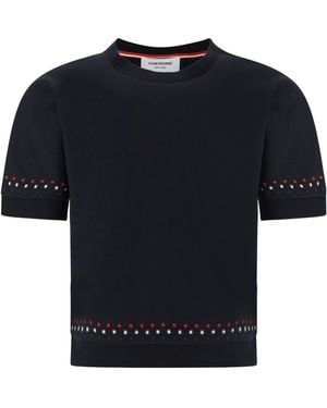 Thom Browne Snowflakes Short-Sleeved T-Shirt - Black