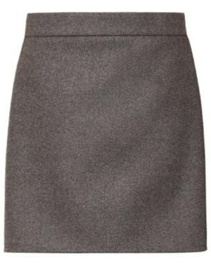 Max Mara Short Felted Wool Skirt - Gray