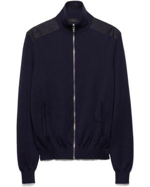 Prada Cashmere Zipper Cardigan - Blue