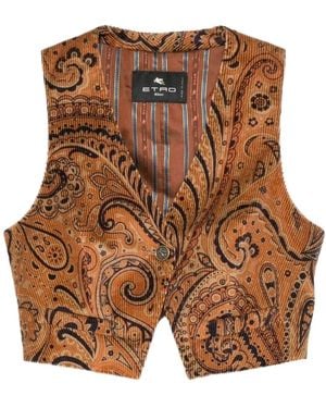Etro V-Neck Vest - Brown