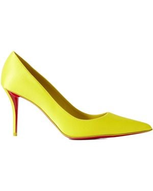 Christian Louboutin Apostropha 80 Satin Court Shoes - Yellow