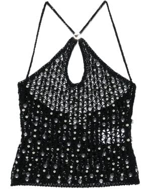 Coperni Beaded Knitted Top - Black