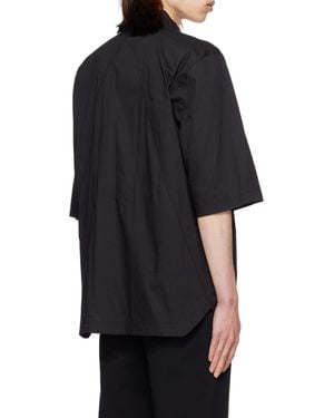 Thom Krom Short-Sleeve Poplin Shirt - Black