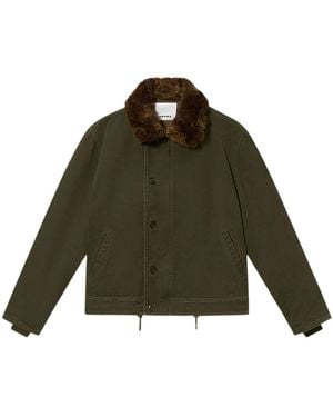 Isabel Marant Andy Fur-Collar Jacket - Green