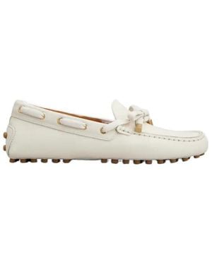 Tod's Gommino Bow Detail Flat Shoes - White