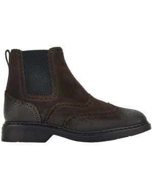 Hogan Round-Toe Chelsea Boots - Black