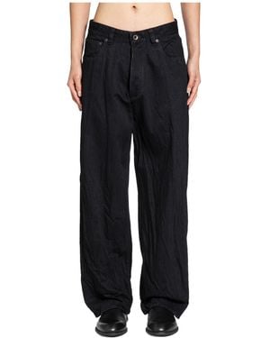 Studio Nicholson Seb Crinkle Denim Trousers - Black