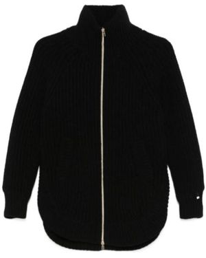 Herno Quilted-Panel Cardigan - Black