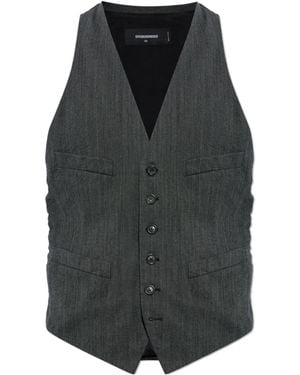 DSquared² Button-Up V-Neck Gilet - Gray