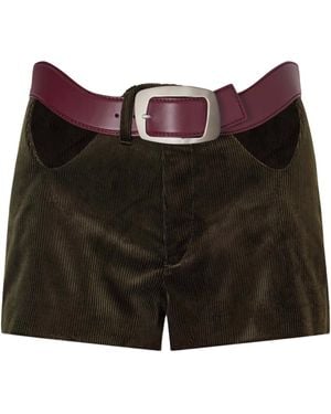 Jean Paul Gaultier Openwork Cotton Corduroy Shorts - Black