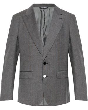 Dolce & Gabbana Single Breasted Tailored Blazer - Grey