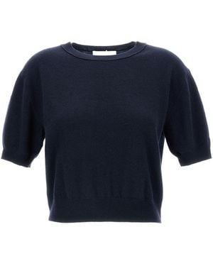 Lisa Yang Ribbed Short-Sleeve T-Shirt - Blue