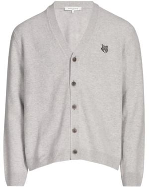 Maison Kitsuné Maison Kitsuné Fox Head Comfort Cardigan - Grey