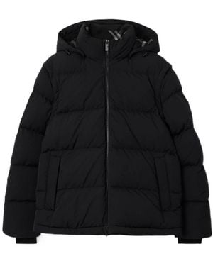 Burberry Detachable Sleeve Nylon Puffer Jacket - Black
