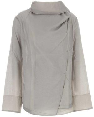 Soeur Leonore Scarf-Neck Top - Gray