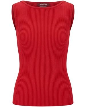 Max Mara Solid-Colored Sleeveless Knit Top