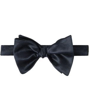 Brunello Cucinelli Cotton And Silk Satin Bow Tie - Blue