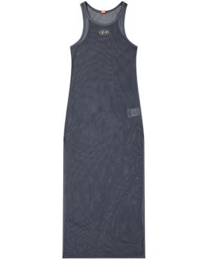 DIESEL Mesh Racerback Tank Midi Dress - Blue