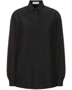 Michael Kors Point-Neck Long-Sleeved Shirt - Black