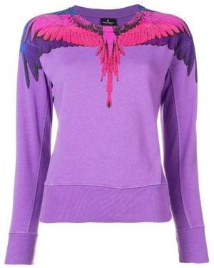 Marcelo Burlon Bird Feather Flying Wing Printed Pullover - Purple