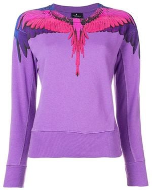 Marcelo Burlon Bird Feather Flying Wing Printed Pullover - Purple