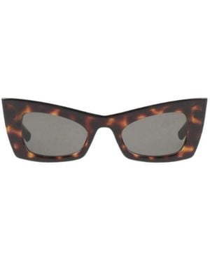 Saint Laurent Leopardprint Cateye Sunglasses - Metallic
