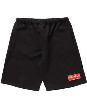 KENZO Logo Patch Bermuda Shorts - Black