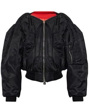Givenchy Off-The-Shoulder Cropped Bomber - Black