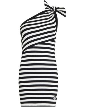 Patou One-Shoulder Striped Mini Dress - Blue