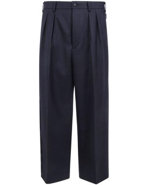 Comme des Garçons High-Waisted Wide-Leg Trousers - Blue