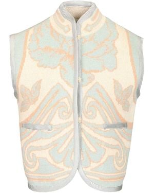 forte_forte Peonia My Love Jacquard Knitted Vest - White