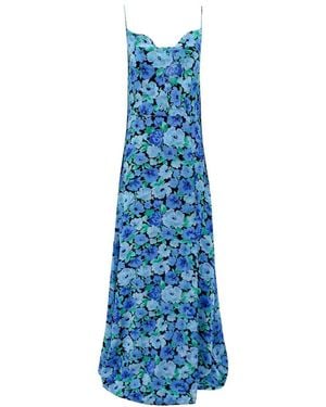 ROTATE BIRGER CHRISTENSEN Floral-Printed Strapped Maxi Dress - Blue