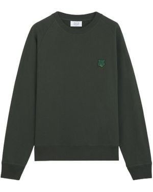 Maison Kitsuné Maison Kitsuné Bold Fox Head Patch Oversized Sweatshirt - Green