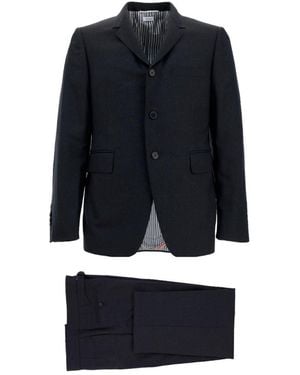Thom Browne Super 120S Curved Hem Suit - Blue