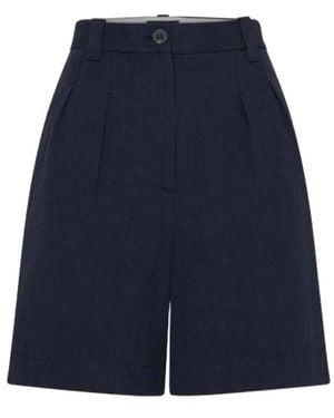A.P.C. Nola Pleated Mini Shorts - Blue
