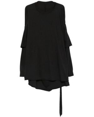 Rick Owens Layered-Sleeve Oversized T-Shirt - Black