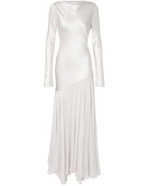 TOVE Cordelia Silk Satin And Chiffon Maxi Dress - White