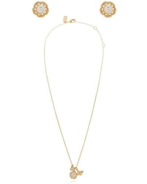 COACH Earrings And Necklace Set - White